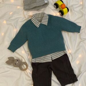 Teal Knit Sweater for Kids